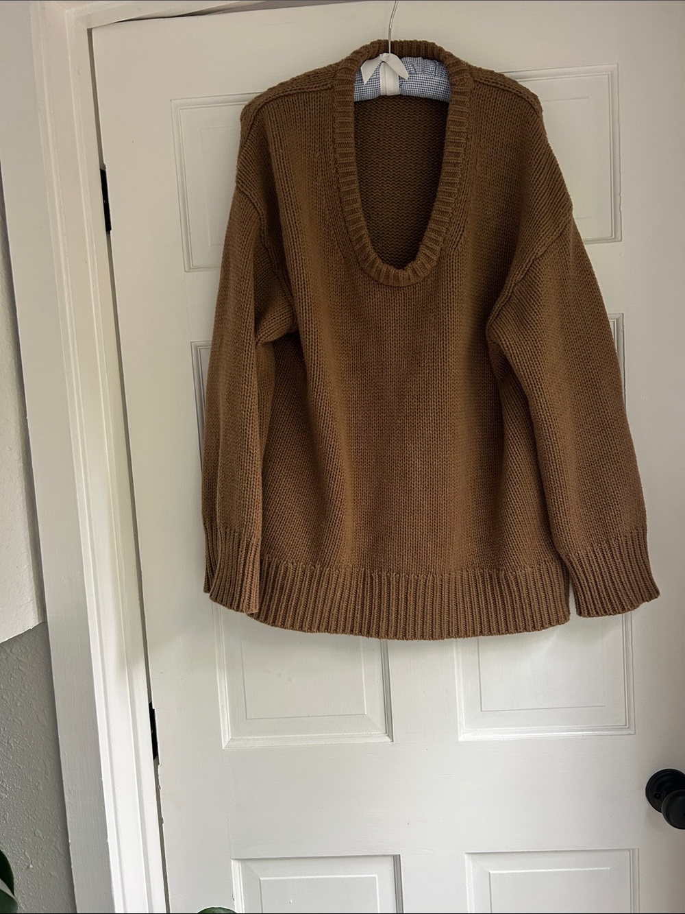 Modern Citizen Camel Brown Organic Cotton Wool Pullover Chunky Knit Sweater